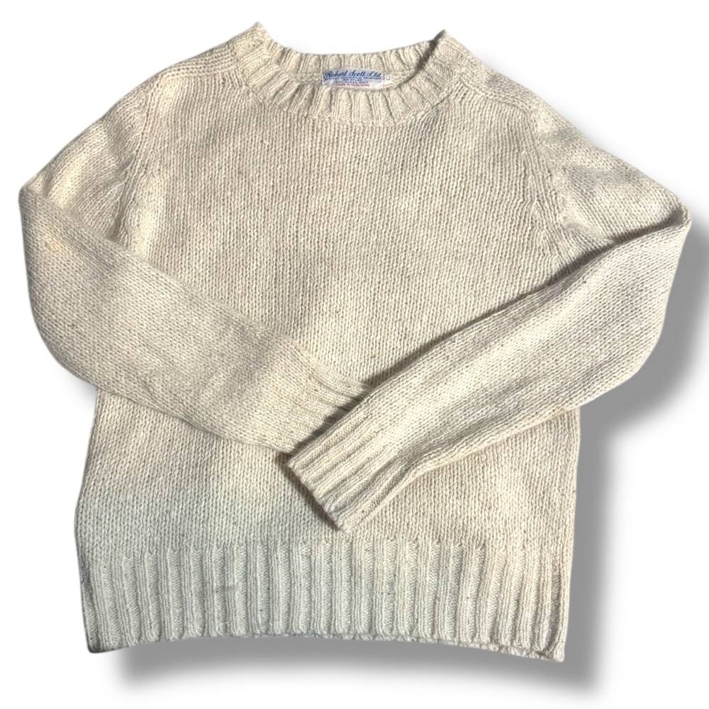 Robert Scott Ltd. Vintage Silk Angora Women's Cream Sweater - Picture 2 of 6